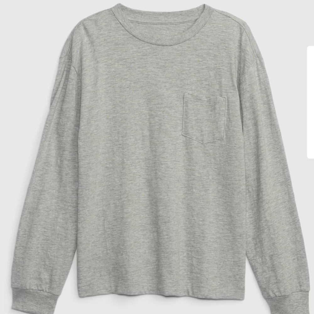 Gap Kids Boys Long Sleeve Pocket Tee, Medium